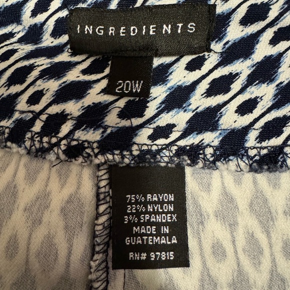 Ingredients Blue and White Patterned Pants - Picture 5 of 6